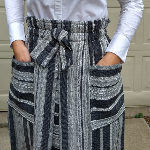 VINTAGE SKIRT paperbag waist midi S M (K9) - Picture 2 of 10